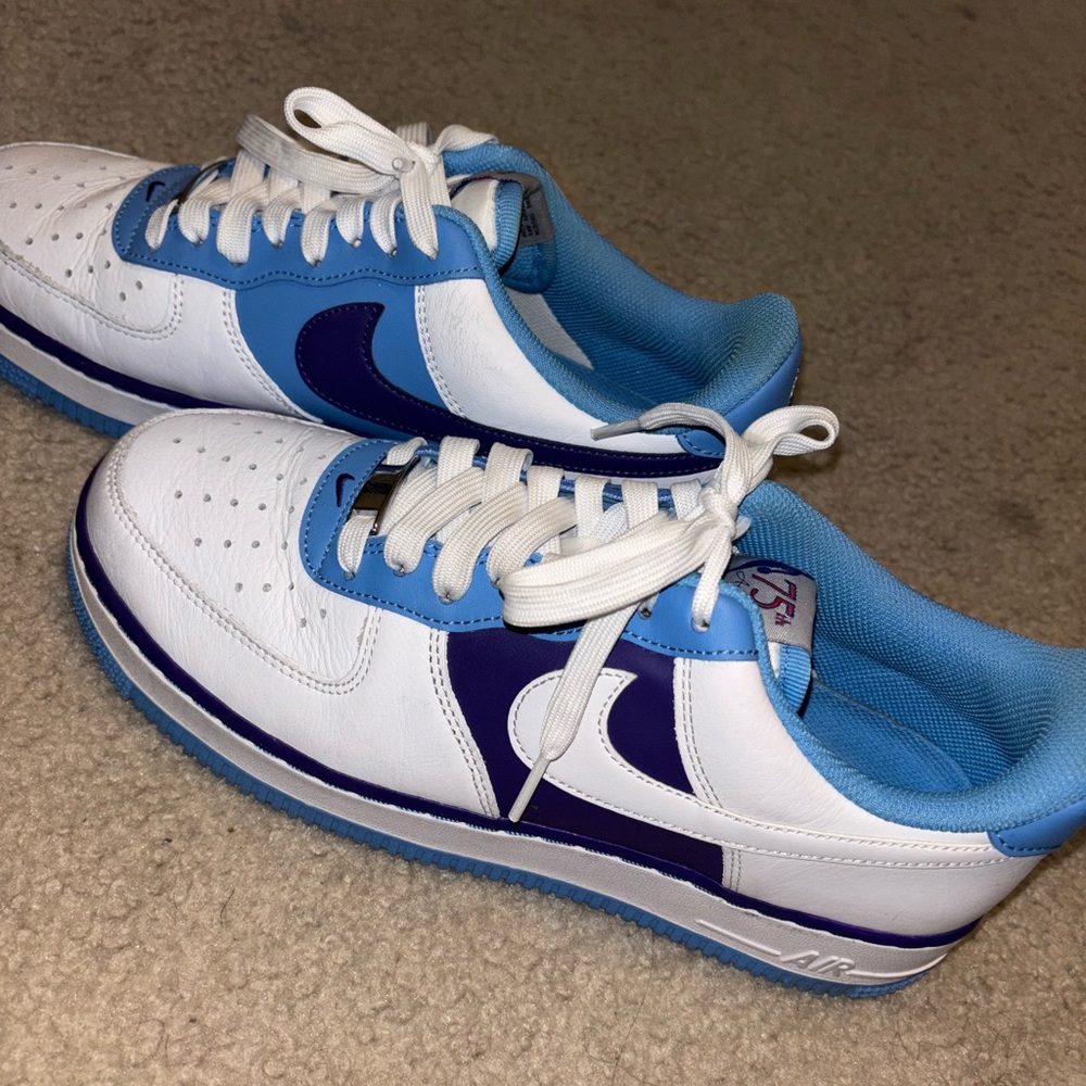 Men's White and Blue Sneakers